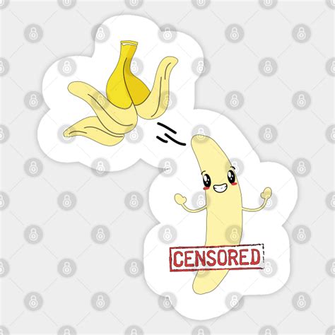 Censored Banana Stripping Naked Stripping Sticker TeePublic