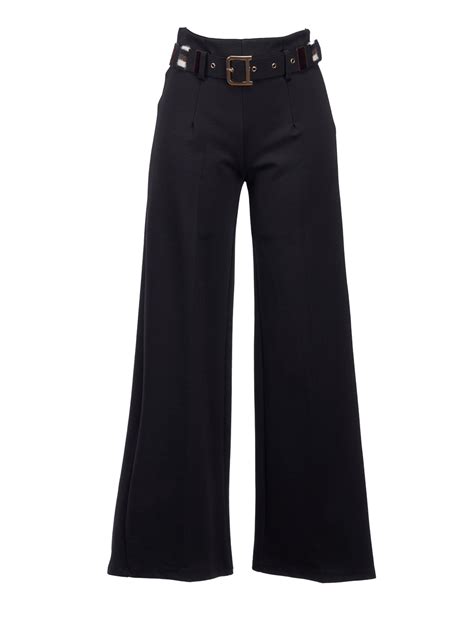 High Waisted Black Pants With Belt Save The Queen