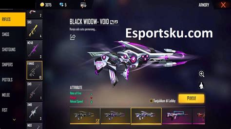 Incubator Skin Ff Famas Black Widow Free Fire Hadir Lagi Esportsku