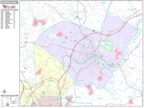 Haverhill Massachusetts Wall Map Premium Style By Marketmaps