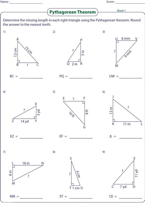 Word Problems On Pythagorean Theorem Pdf