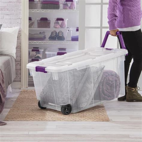 Sterilite Qt Wheeled Storage Box Sweet Plum