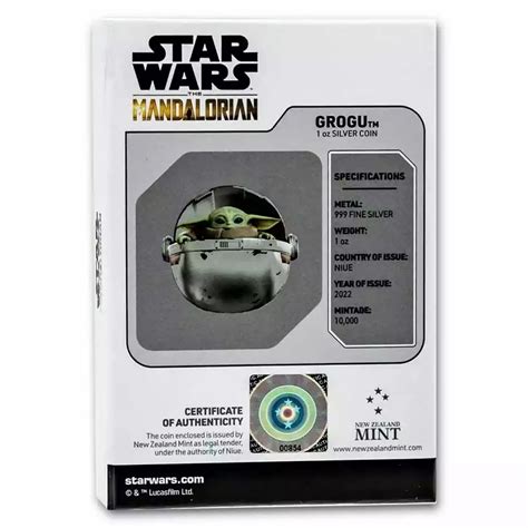 2022 Niue 1oz 2 Star Wars Mandalorian Grogu Pod Shaped Coin Cheap