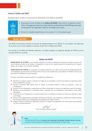 Guía de SGSST para MYPES según Ley 28793 PDF