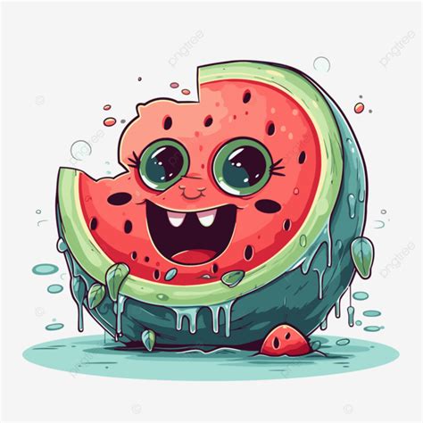 Rebanada De Sandia Vector Png Pegatina Clipart Caricatura Png Y