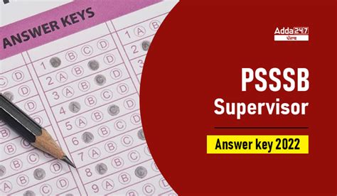 Psssb Supervisor Answer Key Punjab Govt Jobs