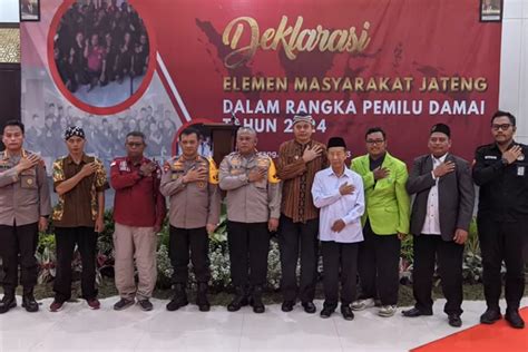 Polda Jawa Tengah Bersama Elemen Masyarakat Deklarasi Pemilu Damai