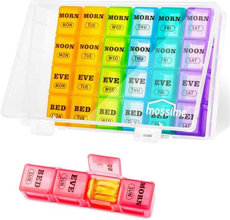 Mossime Xl Weekly Pill Organiser Times A Day Day Pill Box