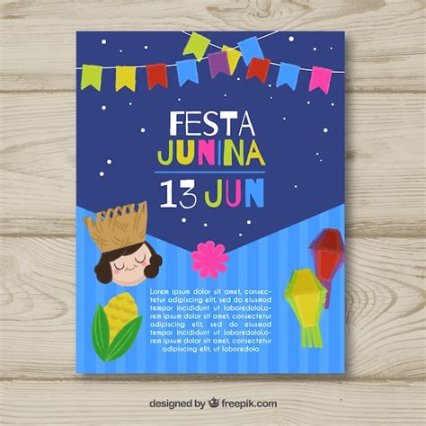 Convite De Cartaz Festa Junina Elementos Tradicionais Vetor Gr Tis