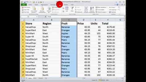 How To Create A Simple Filter In Excel 2010 Youtube