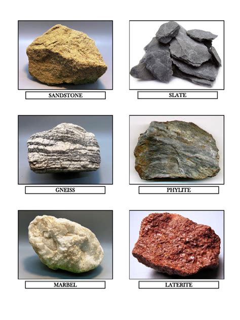 types  sedimentary  metamorphic rocks