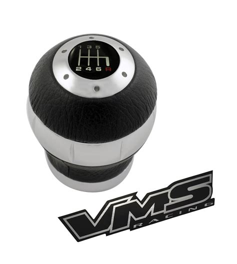 Buy 10x125mm Thread 6 Speed Black Leather And Silver Billet Aluminum Round Ball Shift Knob Jdm