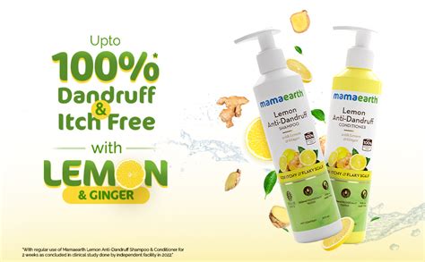 Buy Mamaearth Lemon Anti Dandruff Shampoo With Lemon And Ginger For Itchy And Flaky Scalp 250ml