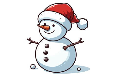 Snowman Wearing Santa Hat Design Graphic By Art On Demand Creative