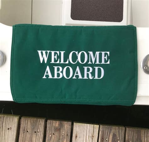 Welcome Aboard Boat Mat Sunbrella Boat Boarding Mat - Etsy