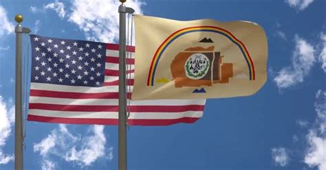 Usa Flag Vs Navajo Nation Flag Native American Flag On Flagpole