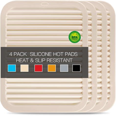 Amazon 4 Pack Silicone Trivets For Hot Dishes Large Heat