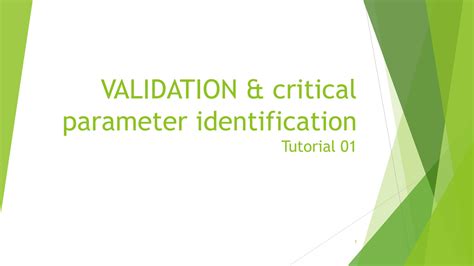 SOLUTION Process Validation Critical Parameter Cpp Identification