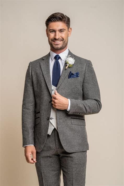 House Of Cavani Martez Grey Suit With Radika Check Waistcoat Wedding