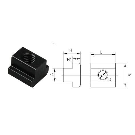 Steel T Slot Nut With M8 Thread For 10mm Slots 24 20