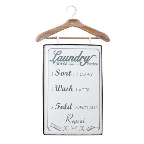 Litton Lane White Metal Farmhouse Words And Text Wall Decor 18 In X 1