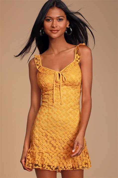 Yellow Dress Embroidered Dress Embroidered Mini Dress Lulus