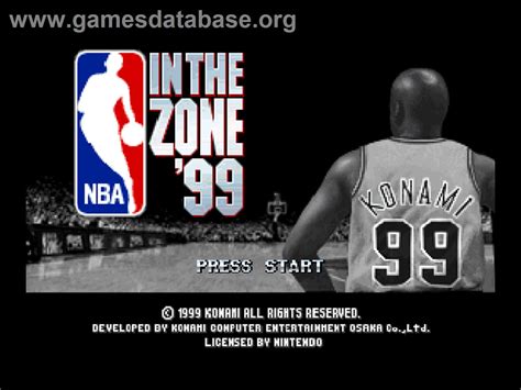 NBA In The Zone 99 Nintendo N64 Artwork Title Screen