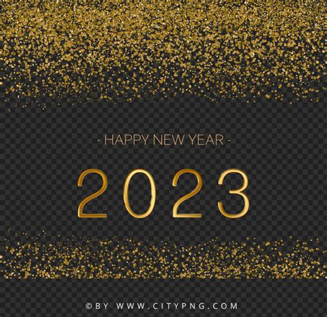 Happy New Year 2023 Gold Glitter Background HD PNG | Citypng