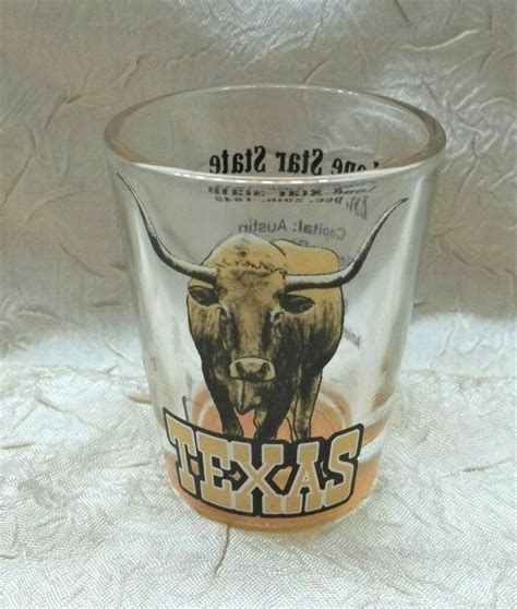 State Of Texas Shot Glass With Longhorn Ebay Shot Glass Longhorn