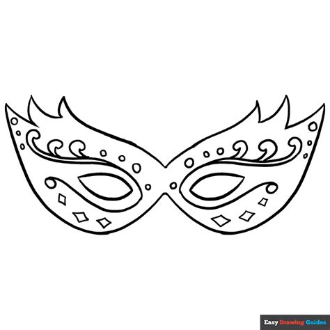 Mask for Mardi Gras Coloring Page | Easy Drawing Guides