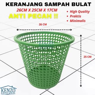 Jual Tempat Keranjang Sampah Bulat Plastik Besar Kamar Dapur Awet Kuat