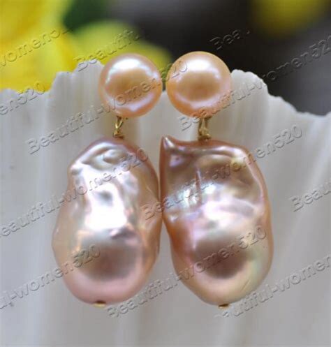 Z Mm Pink Lavender Baroque Keshi Reborn Pearl Dangle Earring Ebay