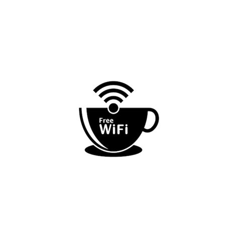 Premium Vector Free Wifi With Coffee Cup Logo Icon Vector