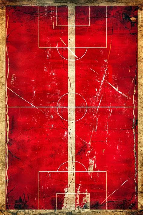 Abstract Vintage Soccer Field Art Grunge Distressed Football Field Illustration With Weathered