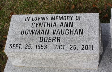 Cynthia Ann Bowman Doerr 1953 2011 Find A Grave Memorial