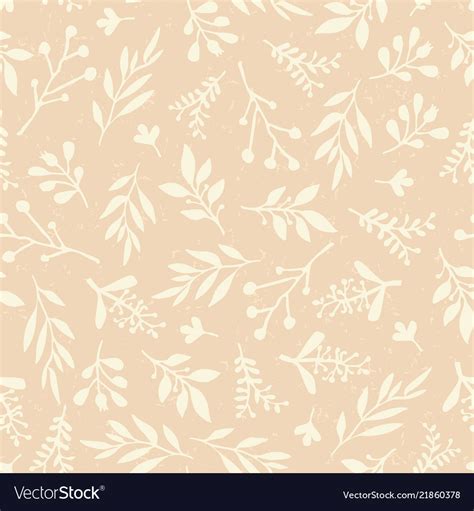 Seamless Background Abstract Leaves Beige Vector Image