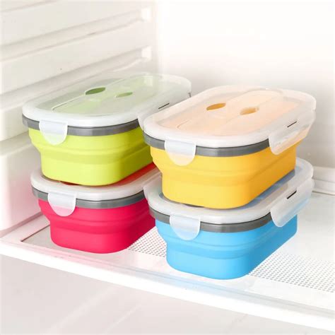 2018 New 1pcs Silicone Bento Box Collapsible Folding Lunch Bowl Food