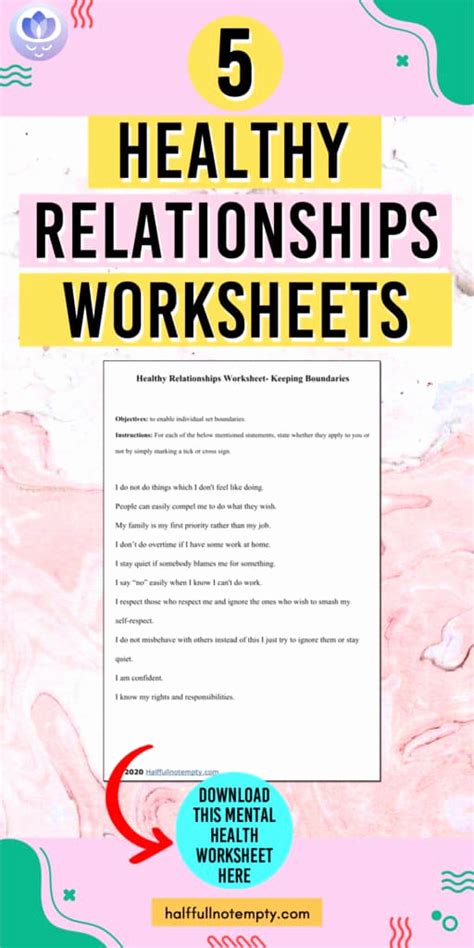 Healthy Relationships Worksheets Unique Healthy Relationship Worksheets