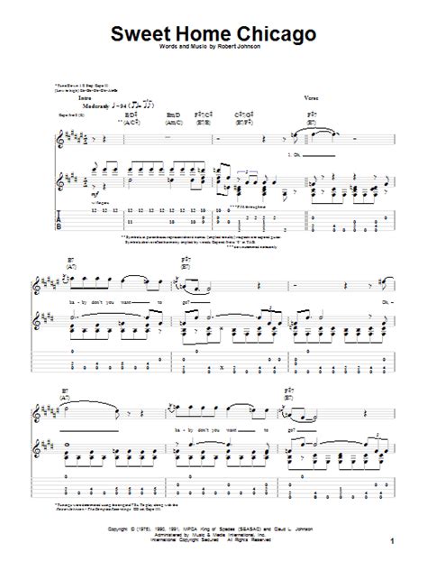 Sweet Home Chicago By Robert Johnson Sheet Music For Guitar Tab At