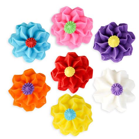 Funky Flower Royal Icing Decorations Bulk Assortment — Caljavaonline