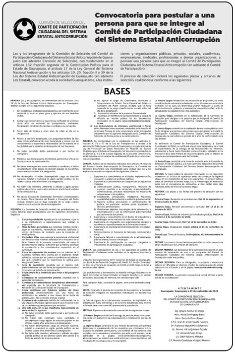 Comisi N De Selecci N Del Comit De Participac N Ciudadana Del Sistema