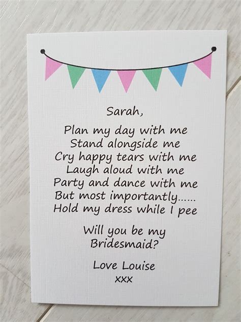 Best Will You Be My Bridesmaid Poems