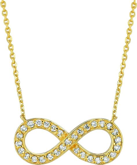 14k Yellow Gold 040ctw Diamond Infinity 16 Chain