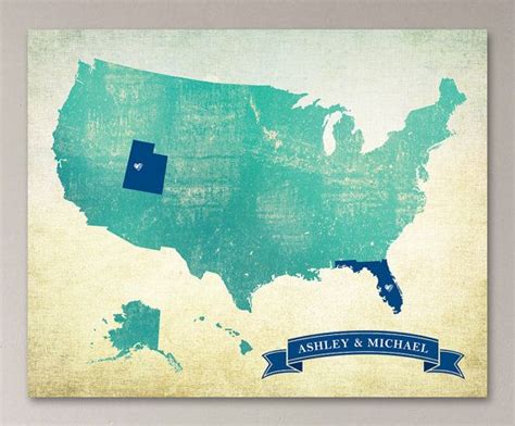 Customized Us Map Art Print United States Map By Corkandbirch