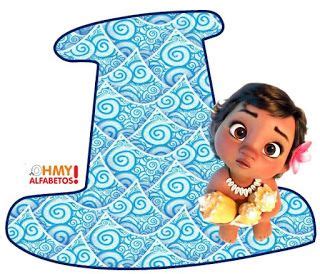 Alfabeto de Moana Bebé sobre el Agua Moana Baby Alphabet Moana Bebe