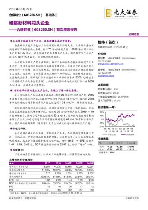 首次覆盖报告：硅基新材料龙头企业