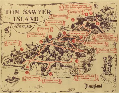 Tom Sawyer Island Map. - Van Eaton Galleries