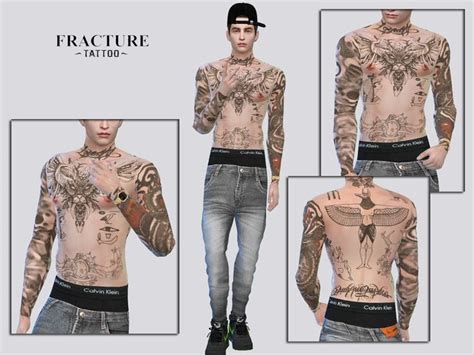 Fracture Tattoo The Sims 4 Catalog Sims 4 Tattoos Sims 4 Male