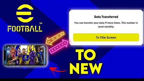 How To Transfer Data To New Device EFootball 2023 Mobile YouTube