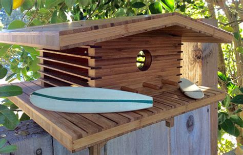 Handmade midcentury modern birdhouses by Sourgrassbuilt